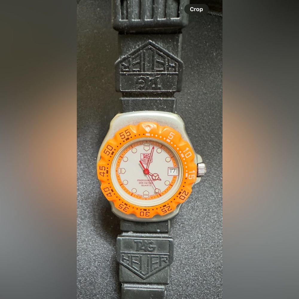 *WANTED* Vintage Tag Heuer Formula 1 Watch with Orange Bezel and Black Strap